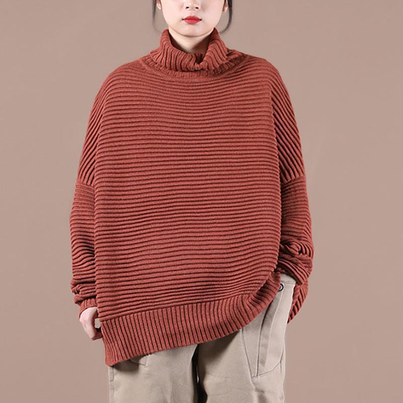 Spring Striped Turtleneck Knit Top Pullover Sweater - Omychic