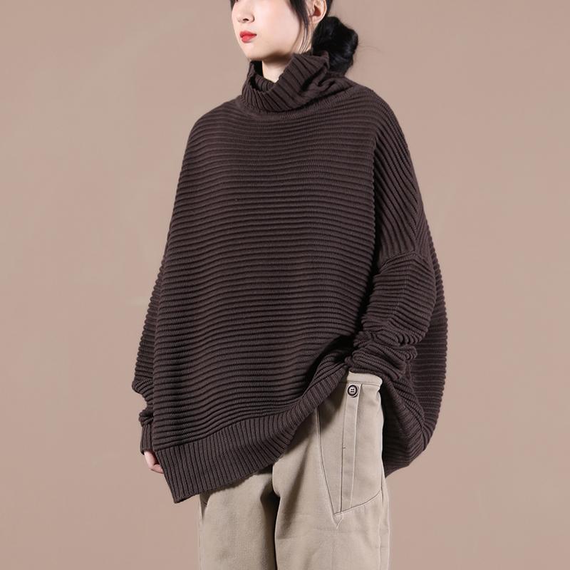 Spring Striped Turtleneck Knit Top Pullover Sweater - Omychic