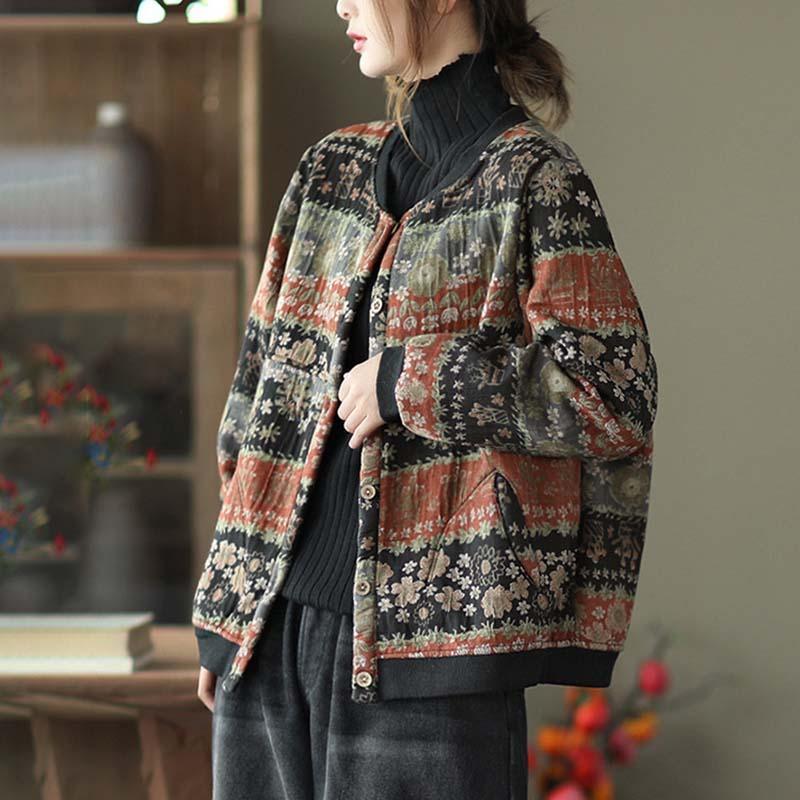 Elegant Chic Women Warm Floral Coat - Omychic