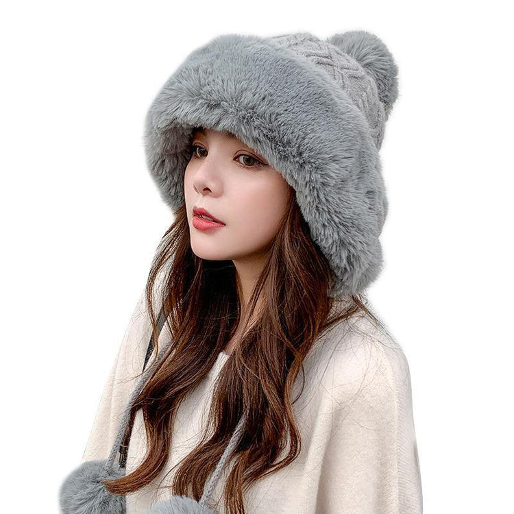 Winter Women Thicken Warm Hairball Hat - Omychic