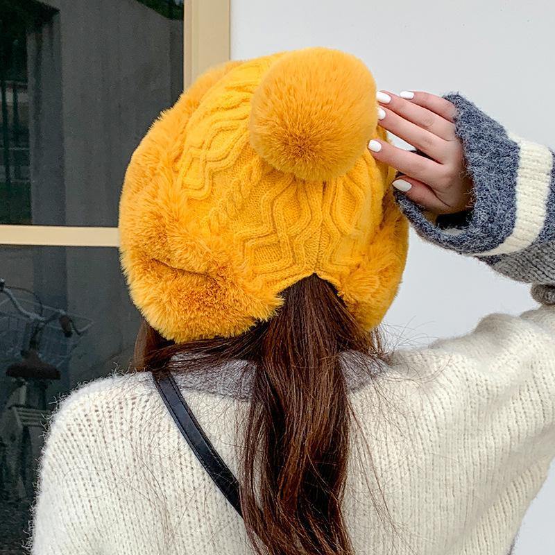 Winter Women Thicken Warm Hairball Hat - Omychic