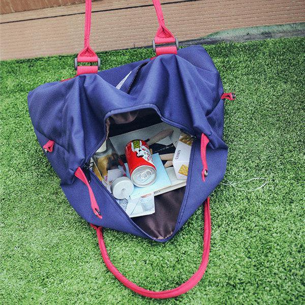 Women Blue Nylon Duffel Bag Casual Outdoor Tote Bags Travel Bag - Omychic
