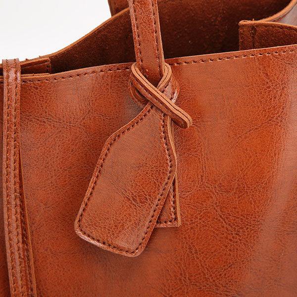 Women Brown Vintage Tote Handbags Retro Shoulder Bags Capacity Crossbody Bags - Omychic