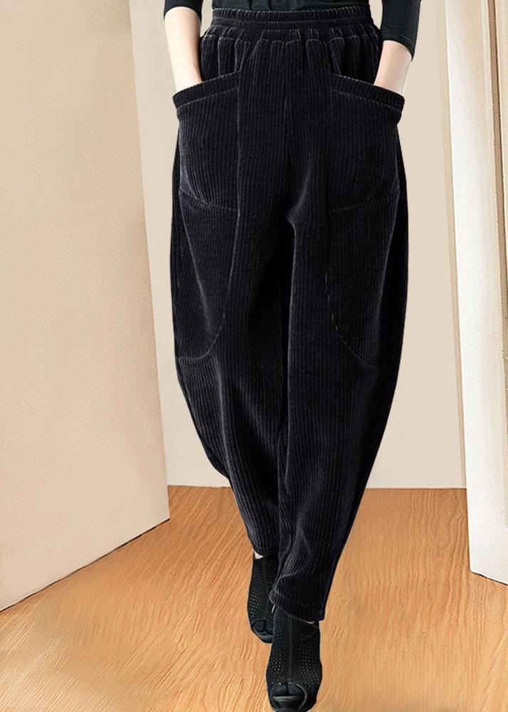 Women Coffee Pockets Patchwork Straight Winter Pants - Omychic