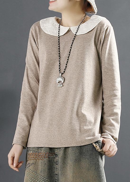 Women Coffee Slim Fit Casual Spring Tops - Omychic