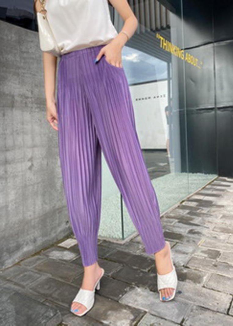 Women Green Chiffon lantern Summer Pants - Omychic