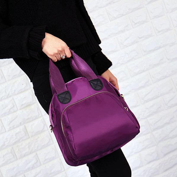 Women Nylon Casual Handbag Shoulder Bag Purple Crossbody Bags - Omychic