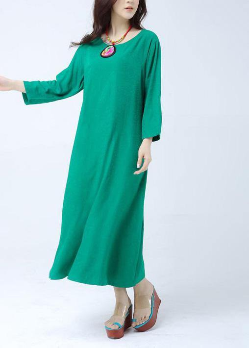 Women O Neck Half Sleeve Wardrobes Photography Green Vestidos De Lino Dress - Omychic