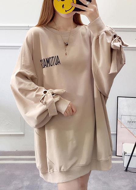 Women O-Neck Spring Clothes Photography Khaki Dress - Omychic