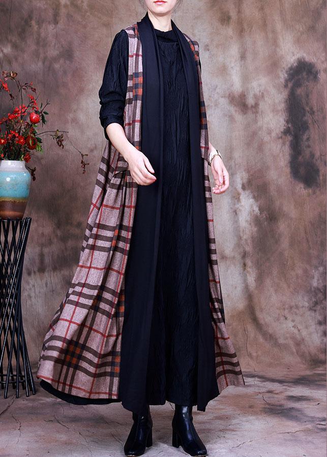 Women PeterPan Collar Plaid asymmetrical design Fall Sleeveless Knit Vest - Omychic