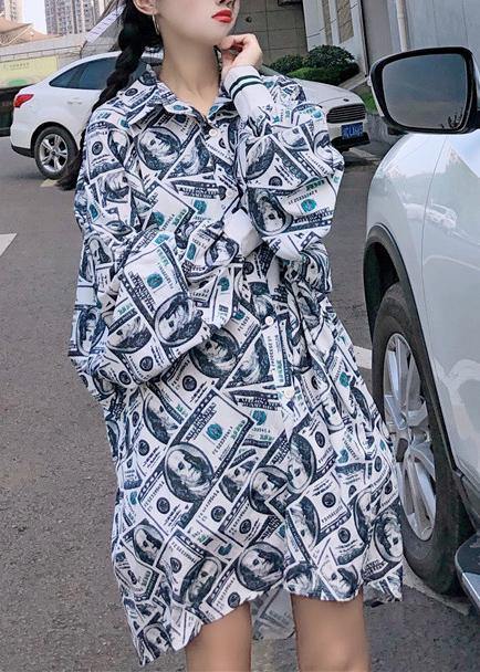 Women Print Stand Collar Trench - Omychic