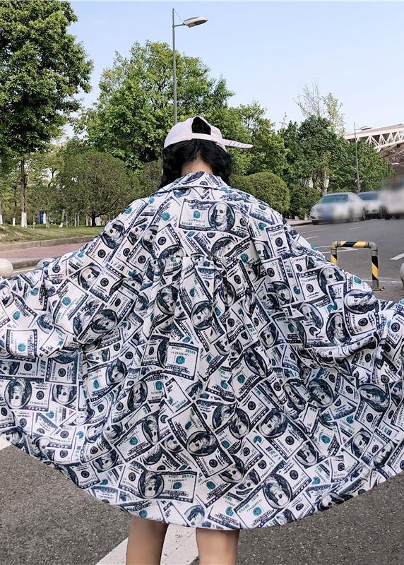 Women Print Stand Collar Trench - Omychic