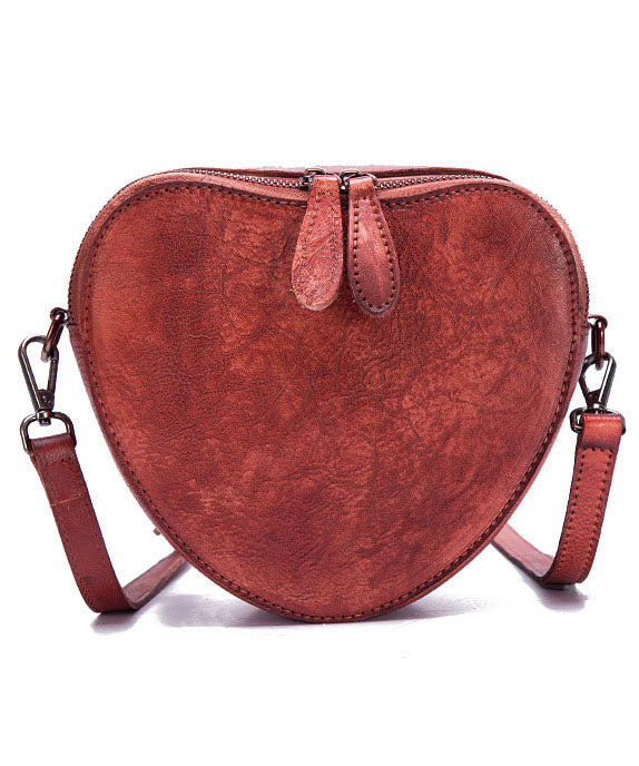 Women Red Patchwork Paitings Calf Leather Satchel Handbag