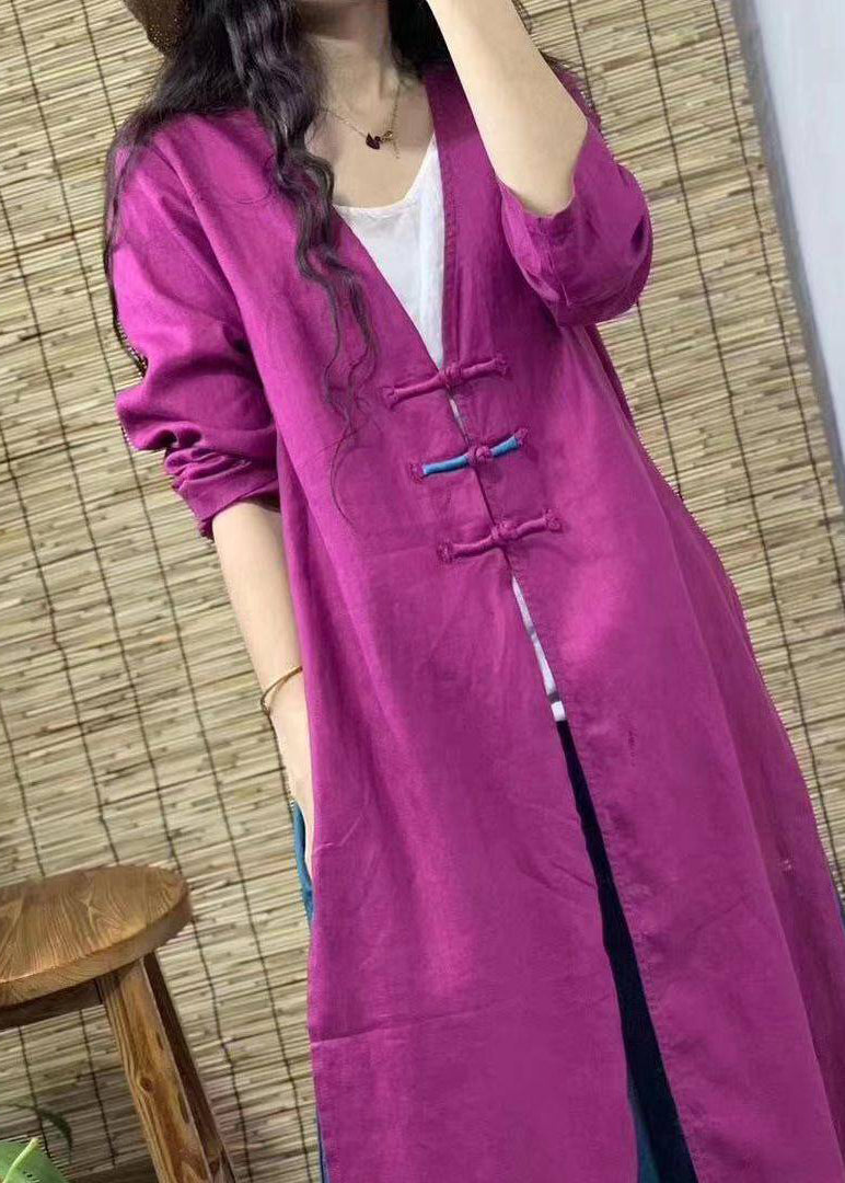Women Rose V Neck trench Coats And Wide Leg Pants Two Piece Set Fall