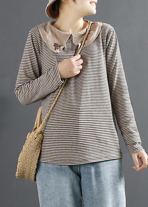 Women Spring Clothes For Gray Striped Fashion Ideas Tops - Omychic