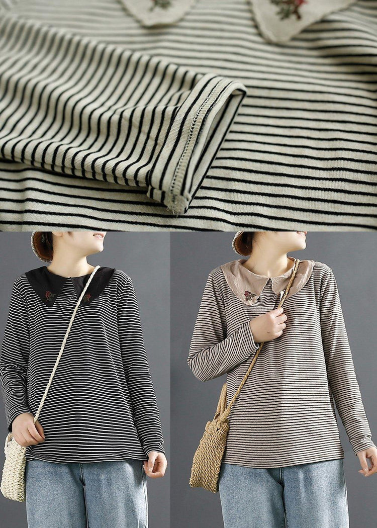 Women Spring Clothes For Gray Striped Fashion Ideas Tops - Omychic