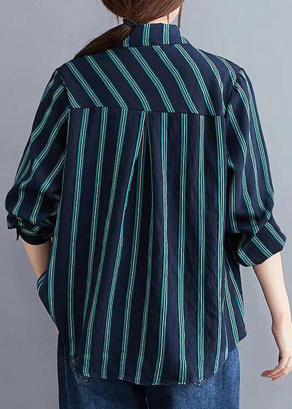 Women Striped Spring DIY Blue Fashion Ideas Top - Omychic