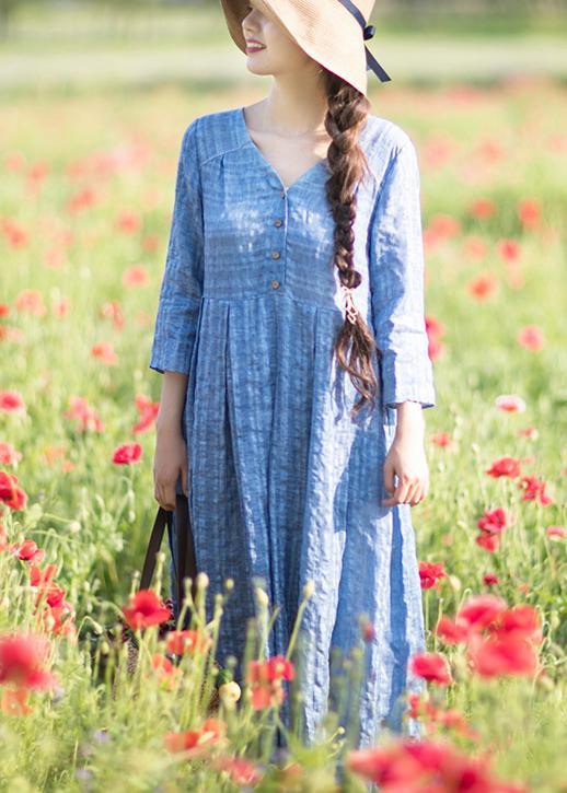 Women Summer Dress Design Blue Striped Dresses - Omychic