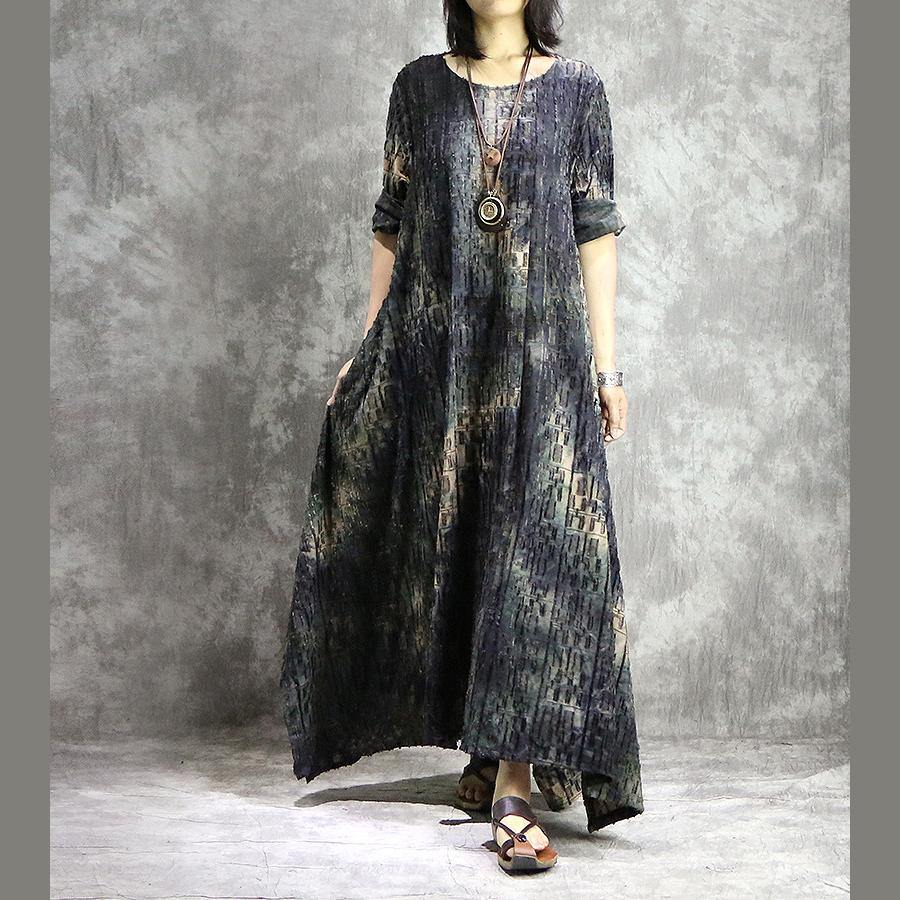 Women asymmetric big hem blended dresses plus size  yellow Dress summer prints - Omychic