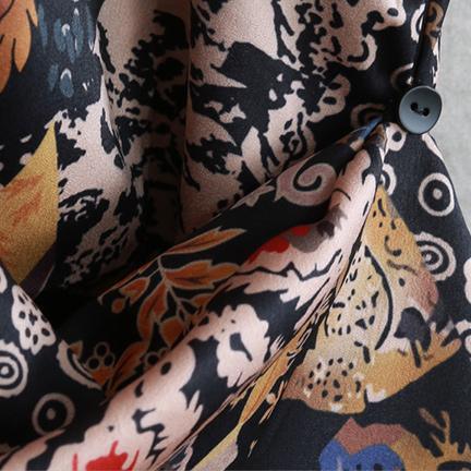Women asymmetric silk outfit top quality Sleeve prints Kaftan Dress spring - Omychic