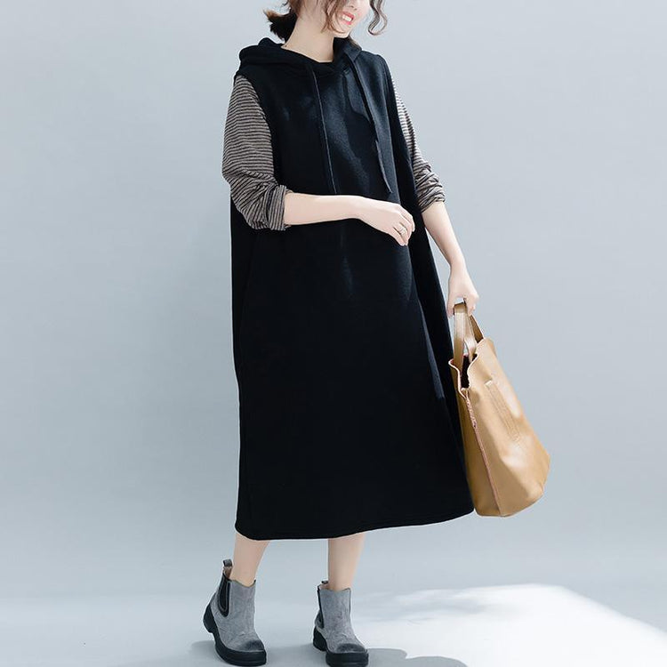 Women cotton Sleeveless clothes Organic Online Shopping black cotton robes Dresses - Omychic