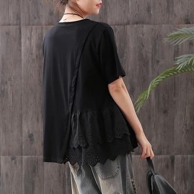 Women cotton clothes For Women stylish Hollow Out Embroidery Patchwork Casual Blouse - Omychic