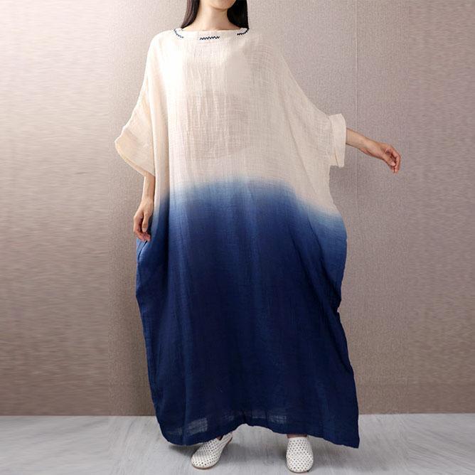 Women half sleeve cotton dresses Fashion Ideas blue Dress summer - Omychic
