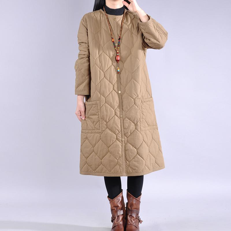 Women khaki women parka plus size clothing warm winter coat o neck pockets coats - Omychic