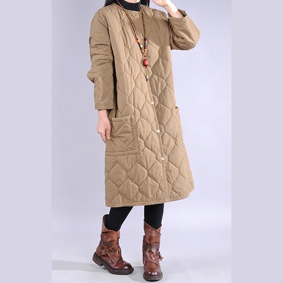 Women khaki women parka plus size clothing warm winter coat o neck pockets coats - Omychic