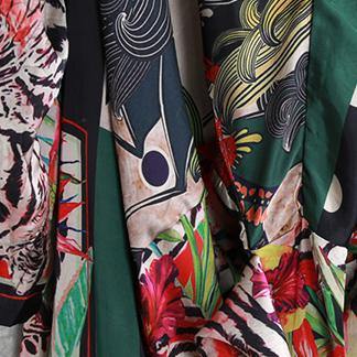 Women o neck pockets asymmetric silk For Women floral Plus Size Clothing Dresses Summer - Omychic