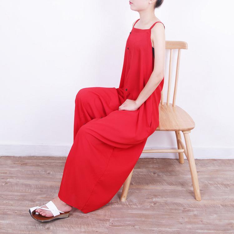 Women red cotton clothes For Women baggy jumpsuit pants - Omychic