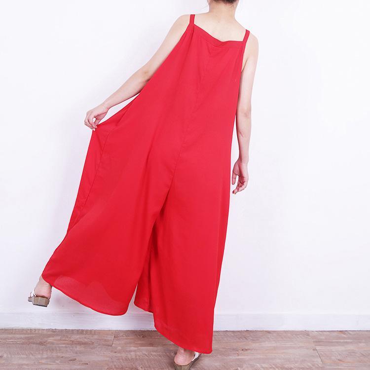 Women red cotton clothes For Women baggy jumpsuit pants - Omychic