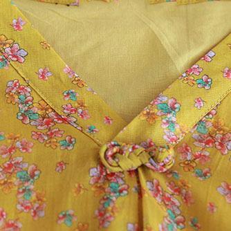 Women v neck cotton linen tops women Cotton yellow prints top fall - Omychic