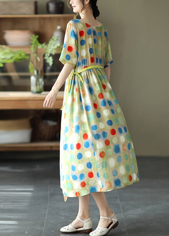 Summer Polka Dots Lace-up Casual Dress