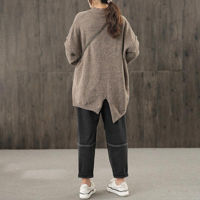 Women Knit Top Button Split Hem Sweater - Omychic