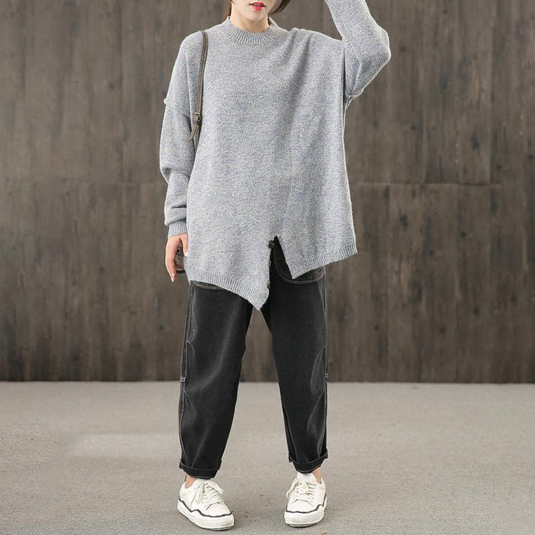 Women Knit Top Button Split Hem Sweater - Omychic