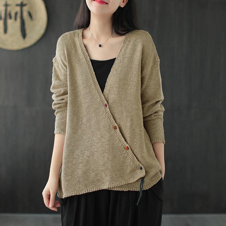 Oversize Women Knit Vintage V-neck Coat ( Limited Stock) - Omychic