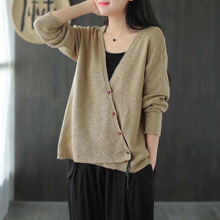 Oversize Women Knit Vintage V-neck Coat ( Limited Stock) - Omychic