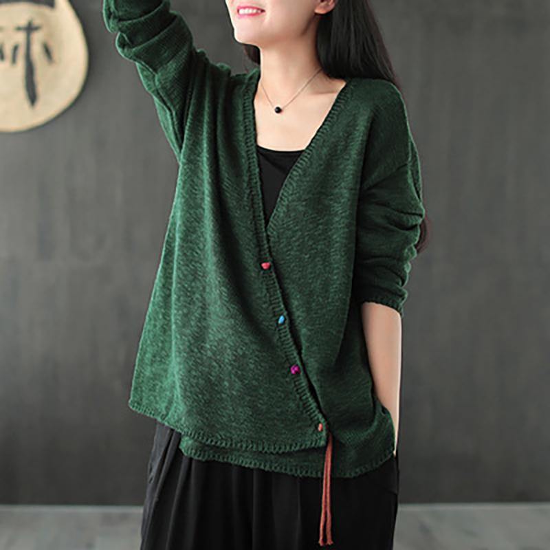 Oversize Women Knit Vintage V-neck Coat ( Limited Stock) - Omychic