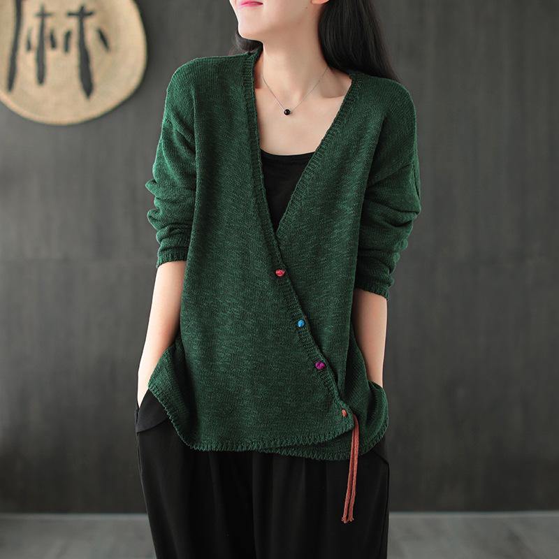 Oversize Women Knit Vintage V-neck Coat ( Limited Stock) - Omychic