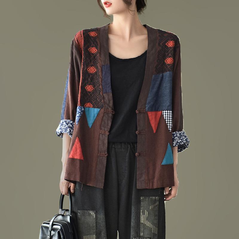 Elegant Women Patchwork Coat Luxury Jacket - Omychic