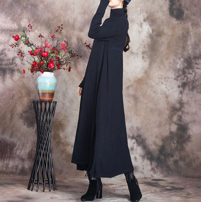 Solid Knitted High Neck Casual Dress ( Limited Stock) - Omychic