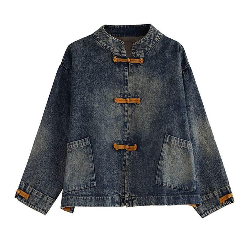 2021 New Denim Pocket Spliced Jacket Coat - Omychic