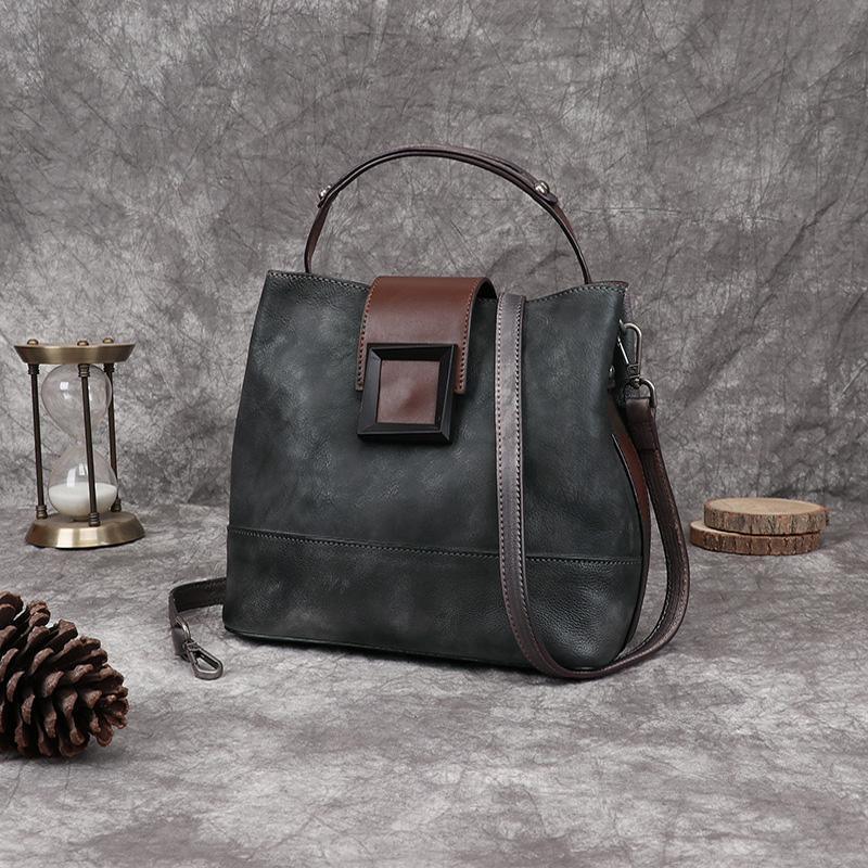 Luxy Retro Leather Handbag Crossbody Bag - Omychic