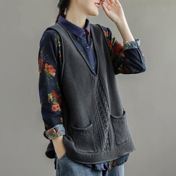 2021 New Pocket Knitted Hollow Vest - Omychic