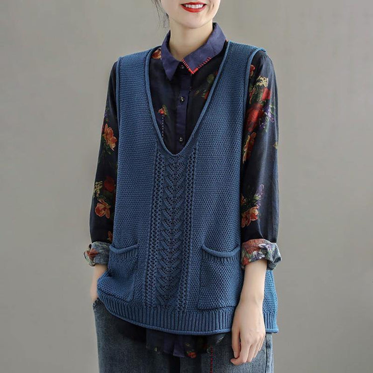 2021 New Pocket Knitted Hollow Vest - Omychic