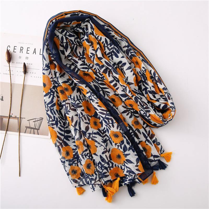Women Vintage Sunscreen Printed Scarf - Omychic
