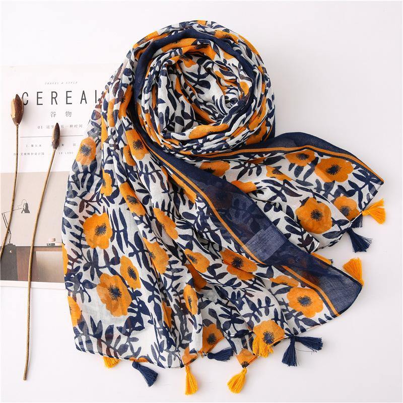 Women Vintage Sunscreen Printed Scarf - Omychic