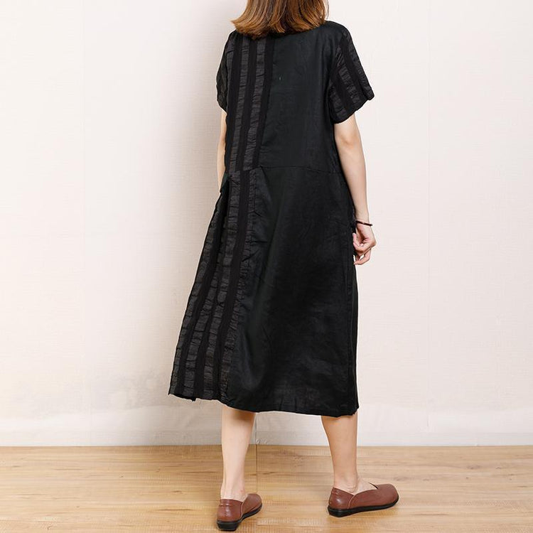 Round Neck Casual Patchwork Summer Dress - Omychic