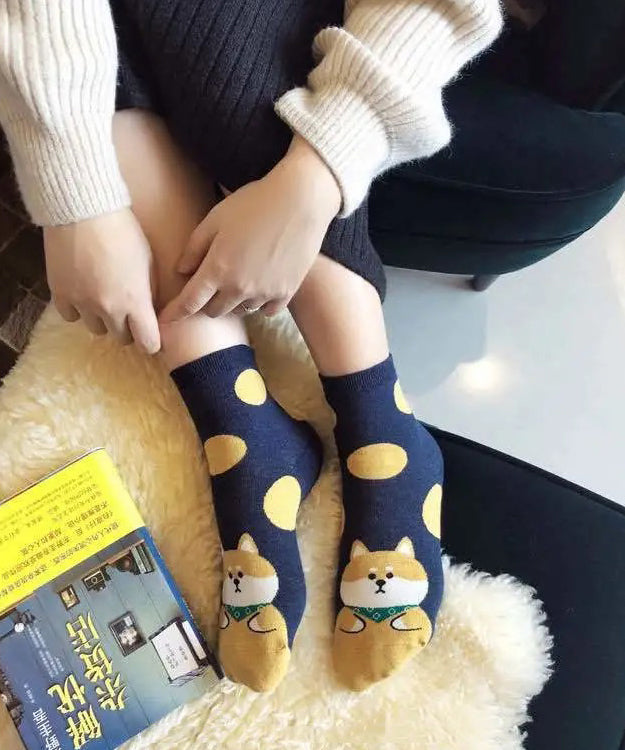 Women's Korean Mid Calf Socks Cotton Socks Autumn And Winter Thick Style